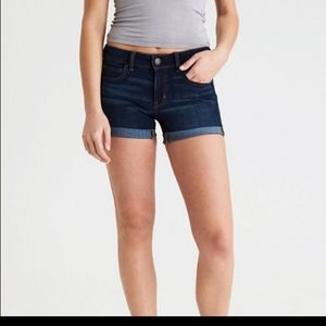 American Eagle stretch dark wash jean shorts